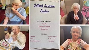 Ice-cream parlour opens for the day at Callands
